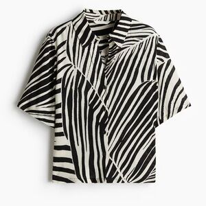 H&M Animal Print - Beige and Black Blouse